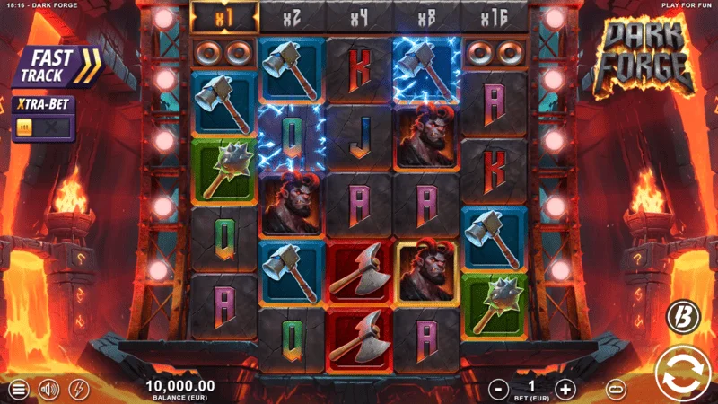 Dark Forge - 4-5-5-5-4 গ্রিড সহ প্রধান গেম স্ক্রিন